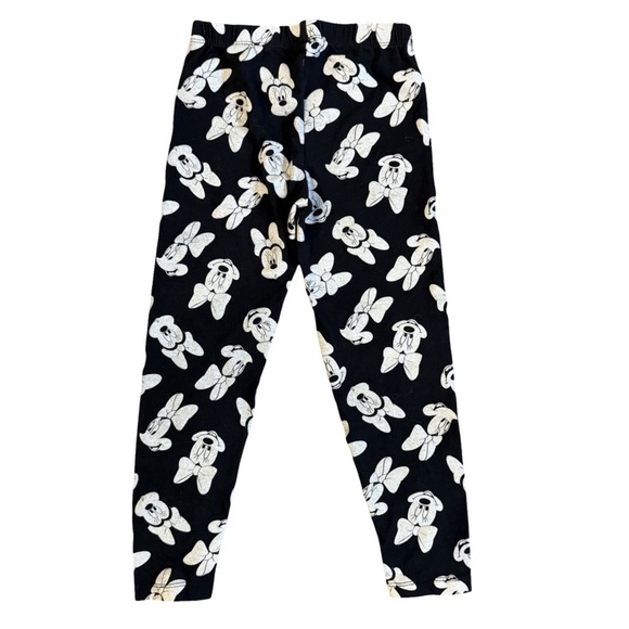 Disney Pants Leggings Black Minnie Mouse Print Graphic Character Girls Size 6 - Picture 1 of 4